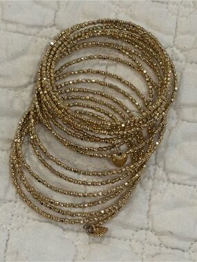 Gold seed bead bracelet